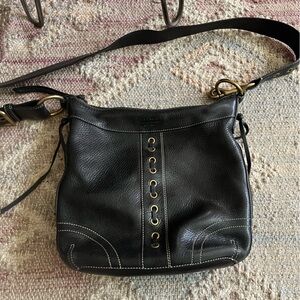 Coach Black and Gold Crossbody Bag with Adjustable Strap